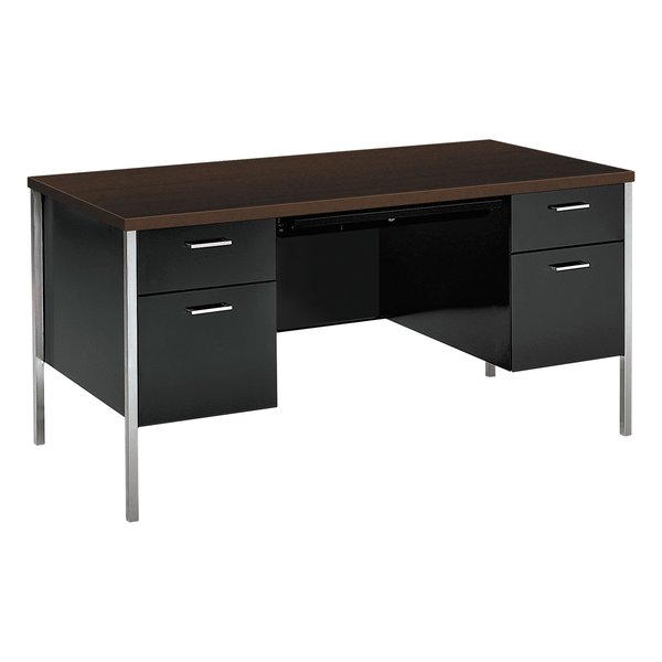 Hon Pedestal Desk, 30" D, 60" W, 29-1/2" H, Mocha, Laminate HON34962MOP